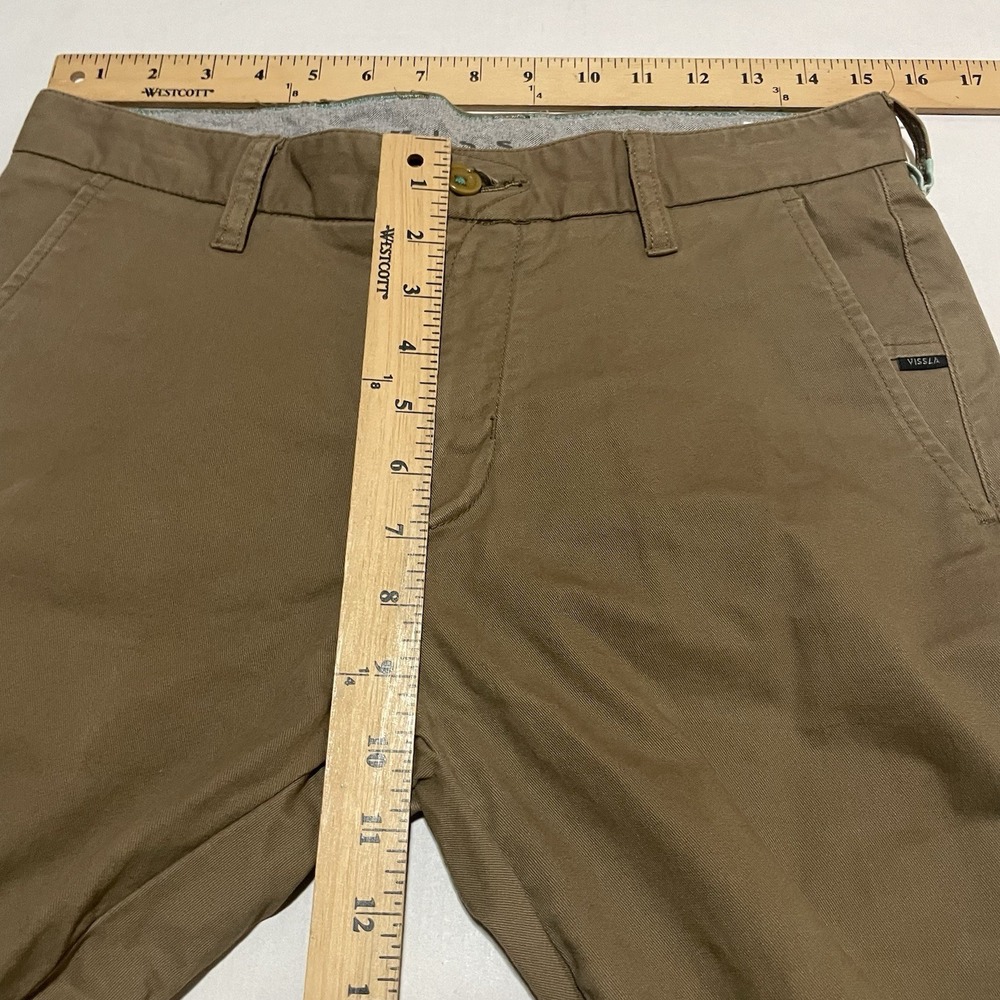 Vissla Pants Mens Size 30 X 31 High Tider Chino Casual Khaki Slim Straight Brown - Picture 5 of 9